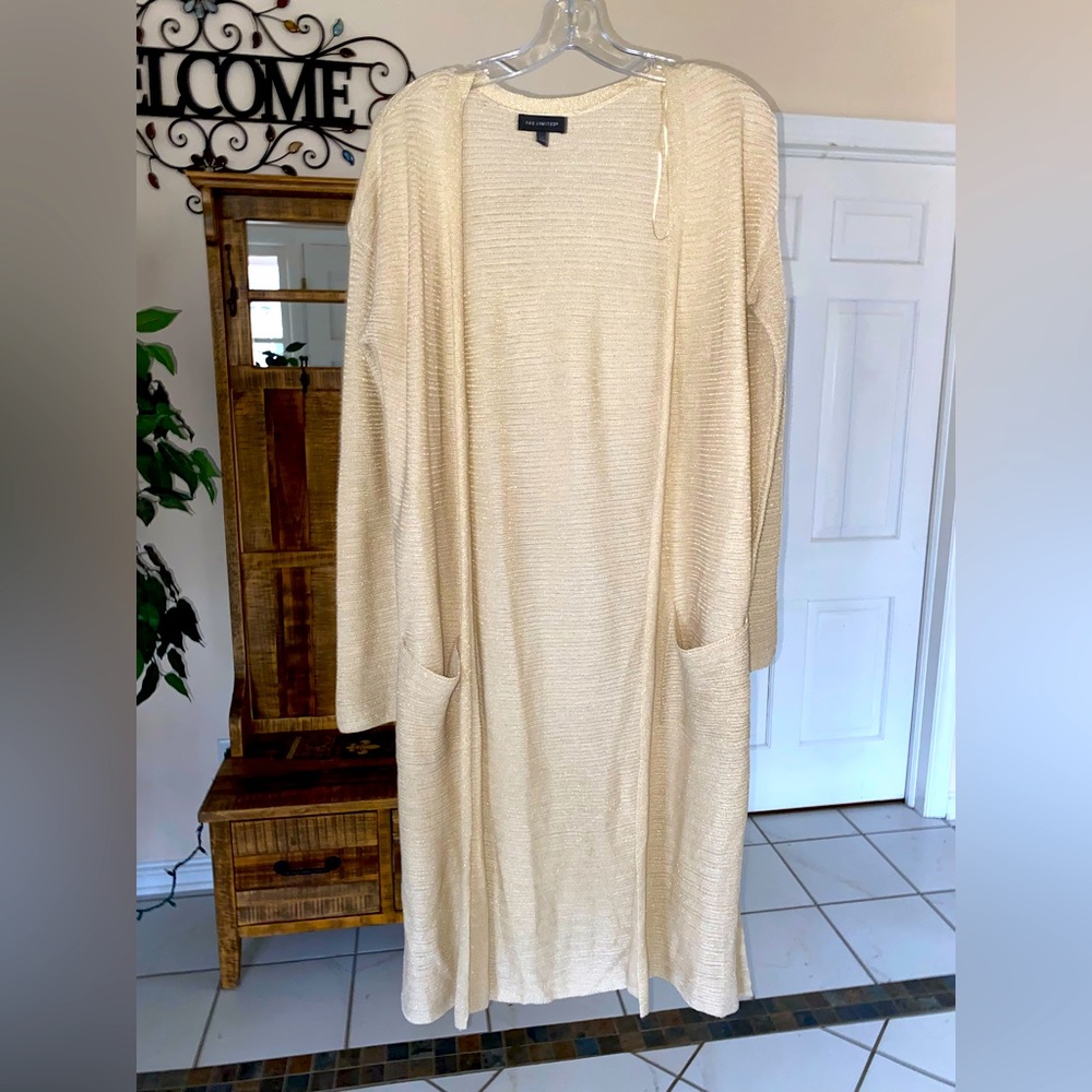 gold cardigan